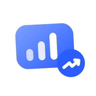 Bar chart with a trending arrow